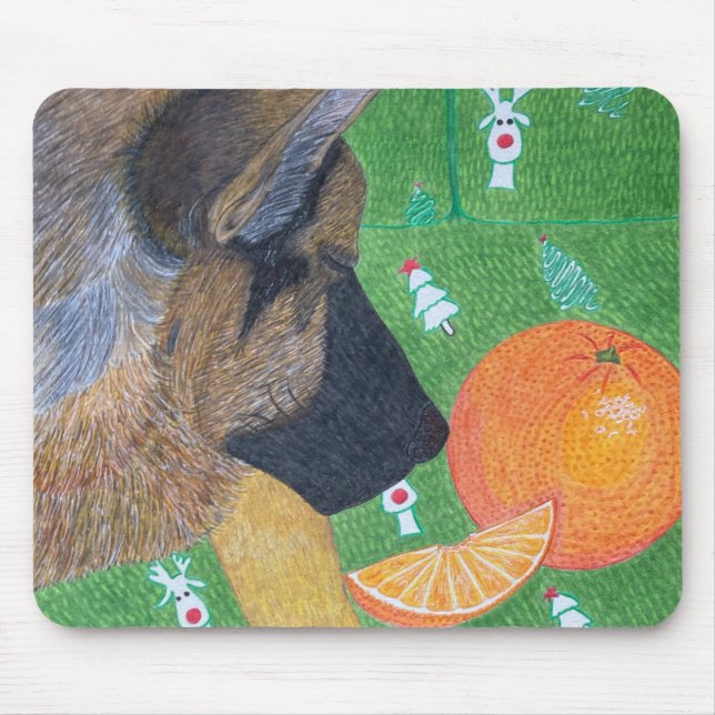 Alfombrilla de ratón de perro y naranja (Frente)