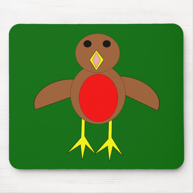 Alfombrilla de ratón de petirrojo de Navidad (Frente)