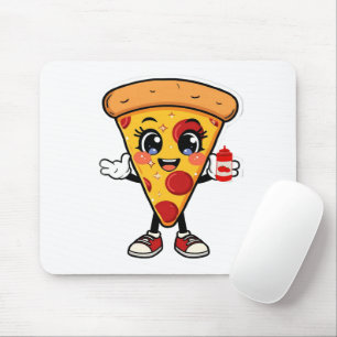 Alfombrilla de ratón de pizza Kawaii linda