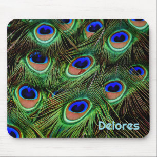 Alfombrilla de ratón de pluma de pavo real persona