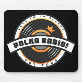 Alfombrilla de ratón de Polka Radio (negra)