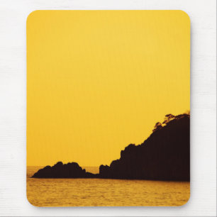 alfombrilla de ratón de puesta de sol amarilla