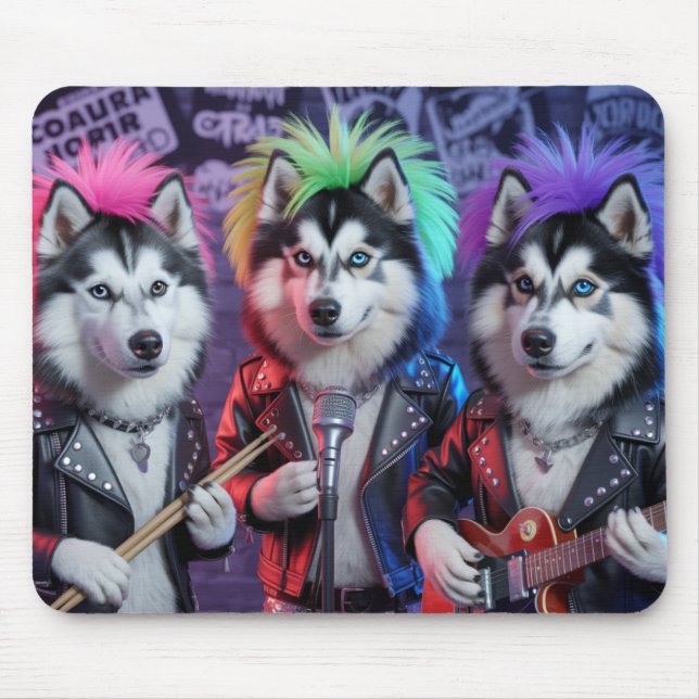 Alfombrilla de ratón de punk rock Malamute (Frente)