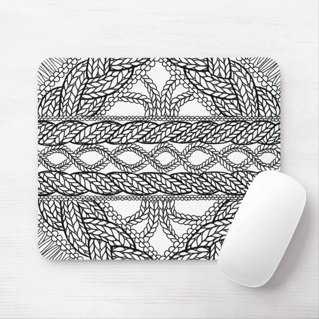 Alfombrilla de ratón de punto con cable blanco (Con ratón)