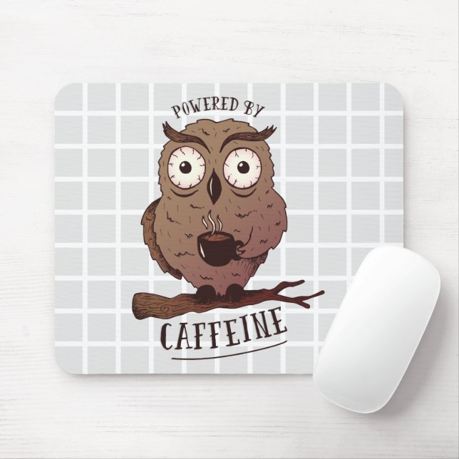 Alfombrilla de ratón de rejilla de búho con cafeín (Con ratón)