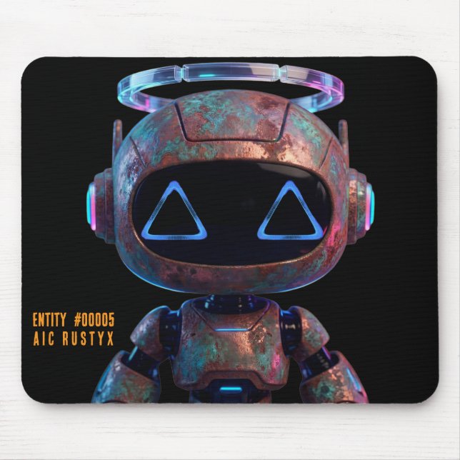 Alfombrilla de ratón de robot de IA Cyberpunk #000 (Frente)