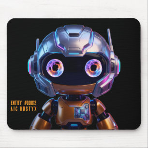 Alfombrilla de ratón de robot de IA Cyberpunk #000