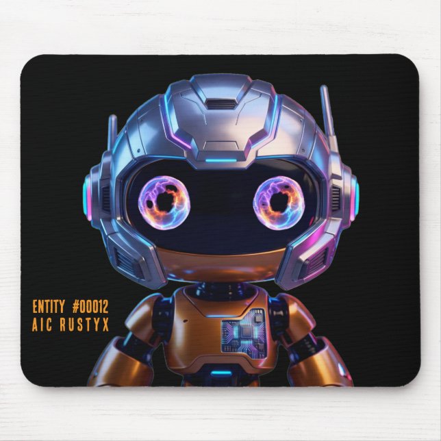 Alfombrilla de ratón de robot de IA Cyberpunk #000 (Frente)