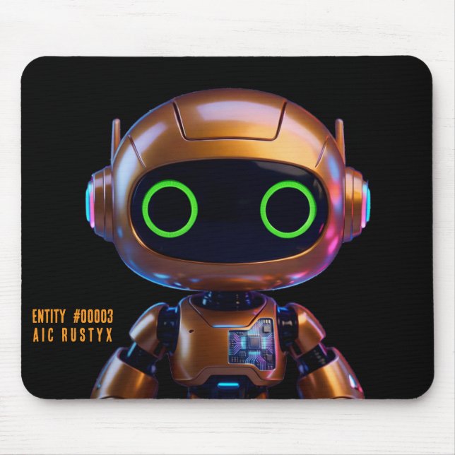 Alfombrilla de ratón de robot de IA Cyberpunk #000 (Frente)