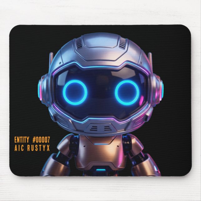 Alfombrilla de ratón de robot de IA Cyberpunk #000 (Frente)