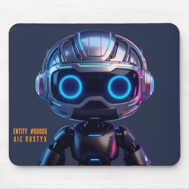 Alfombrilla de ratón de robot de IA Cyberpunk #000 (Frente)