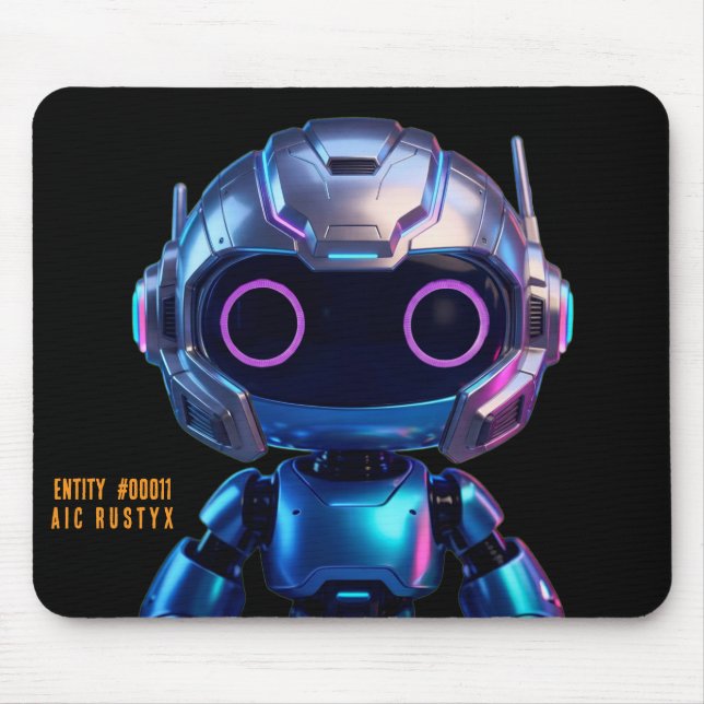 Alfombrilla de ratón de robot de IA Cyberpunk #000 (Frente)