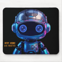 Alfombrilla de ratón de robot de IA Cyberpunk #000