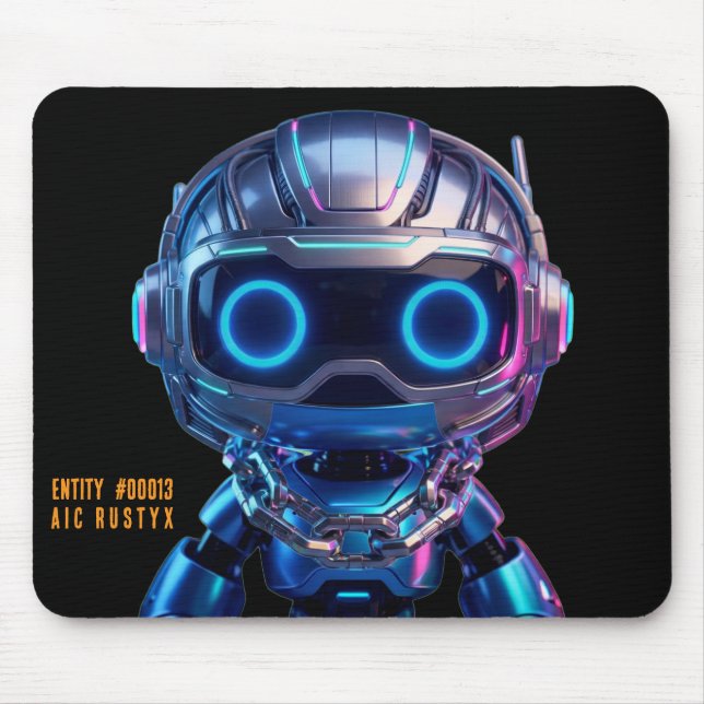 Alfombrilla de ratón de robot de IA Cyberpunk #000 (Frente)
