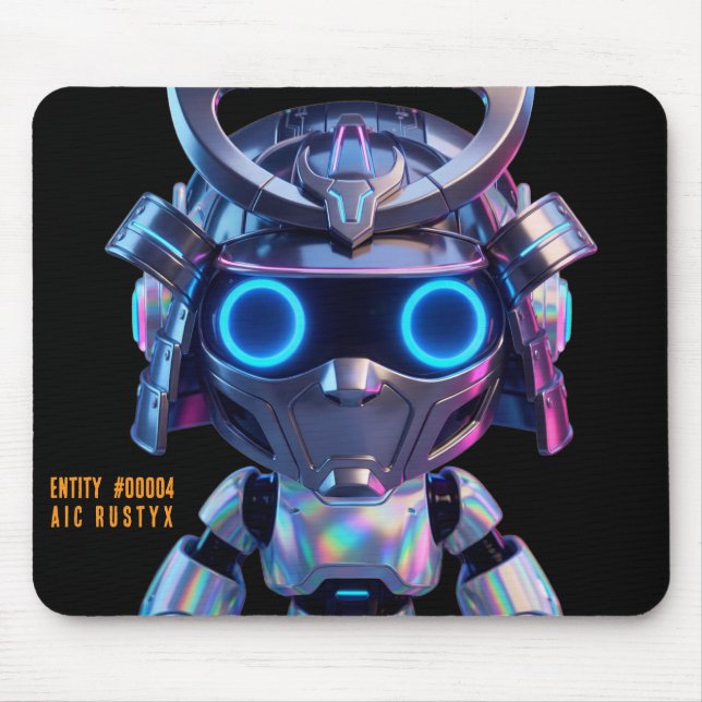 Alfombrilla de ratón de robot de IA Cyberpunk #000 (Frente)