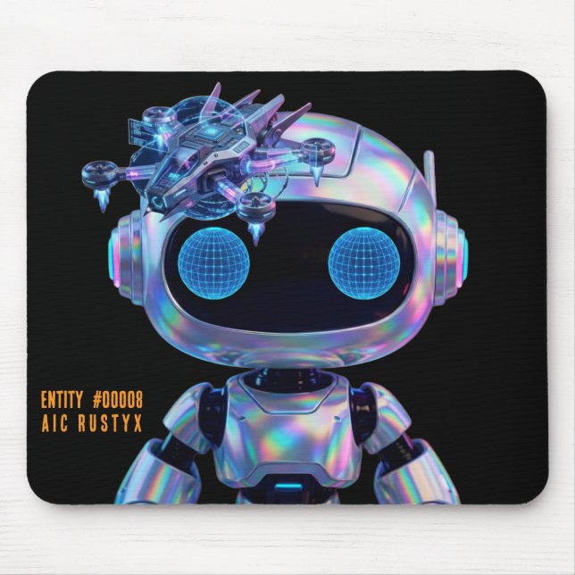 Alfombrilla de ratón de robot de IA Cyberpunk #000 (Frente)