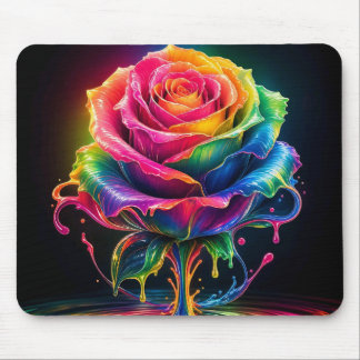 Alfombrilla de ratón de rosa goteante colorida