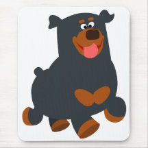 Alfombrilla de ratón de Rottweiler de dibujos anim