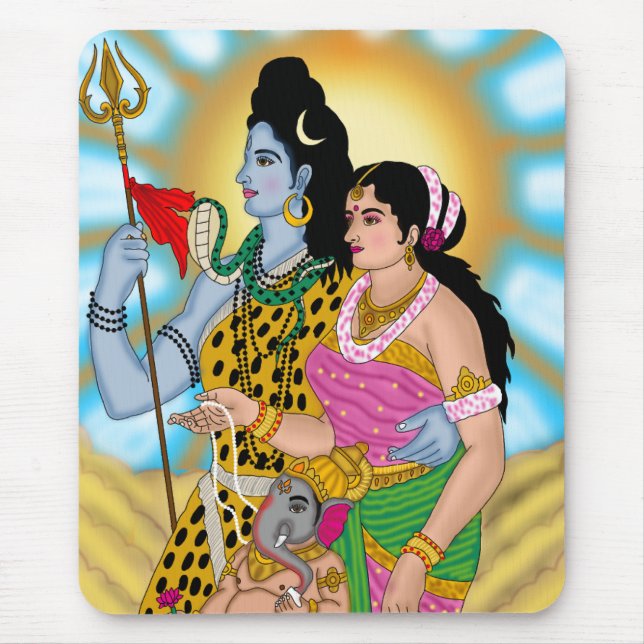 Alfombrilla de ratón de Shiv Parvati (Frente)
