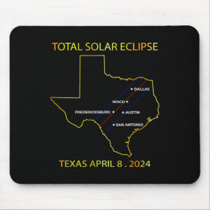 Alfombrilla De Ratón De Solar Eclipse 2024 Mapa Interactivo Texas Eclip