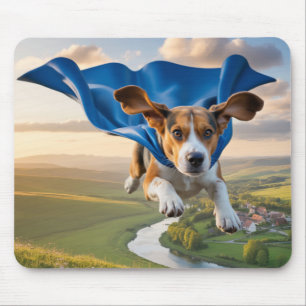 Alfombrilla de ratón de superhéroe Beagle