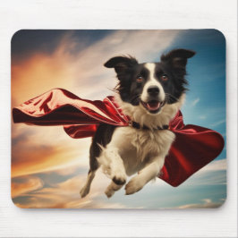 Alfombrilla de ratón de superhéroe Border Collie
