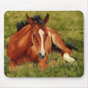 Alfombrilla De Ratón De Tuckered potro de reclinación Mousepad hacia