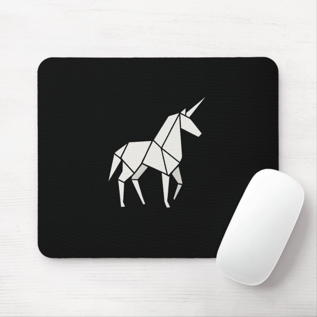 Alfombrilla de ratón de UNICORNIO de origami (Con ratón)