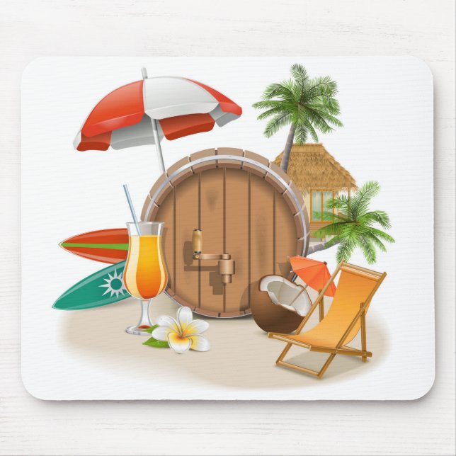 Alfombrilla de ratón de vacaciones tropicales (Frente)