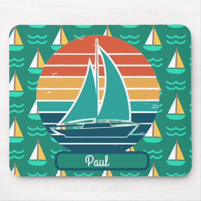 Alfombrilla de ratón de verano de barco de vela (Frente)