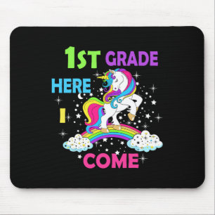 Alfombrilla De Ratón De vuelta a la escuela Unicornio Hola primer día d