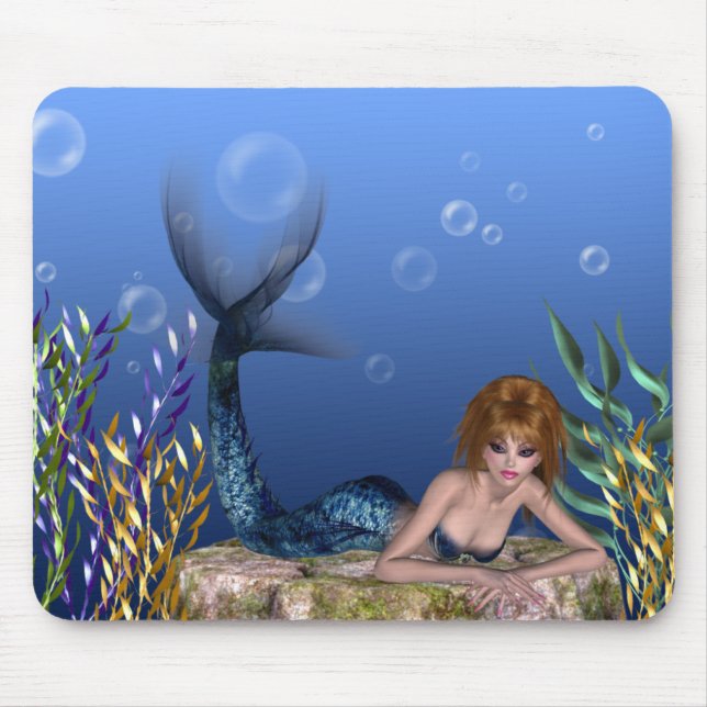 Alfombrilla De Ratón Debajo de la sirena Redheaded Mousepad del mar (Frente)