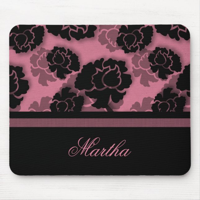 Alfombrilla De Ratón Decadencia Floral Grunga Mousepad, rosa (Frente)