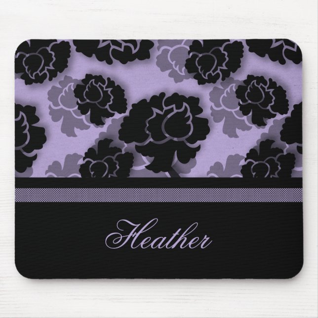 Alfombrilla De Ratón Decadencia Floral Grungia Mousepad, Lavender (Frente)