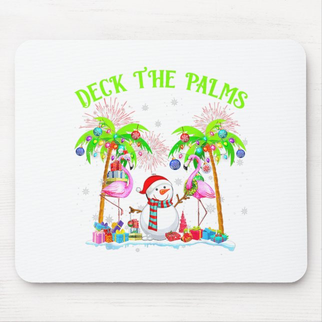 Alfombrilla De Ratón Deck The Palms Flamingo Trocal Christmas Lights Pa (Frente)