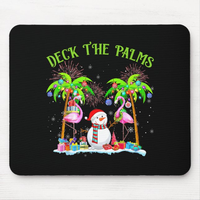 Alfombrilla De Ratón Deck The Palms Flamingo Trocal Christmas Lights Pa (Frente)