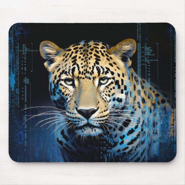 Alfombrilla De Ratón Decoración de arte animal Leopard Paint Mosaic (Frente)