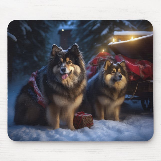 Alfombrilla De Ratón Decoración de los Navidades finlandeses Lapphund S (Frente)