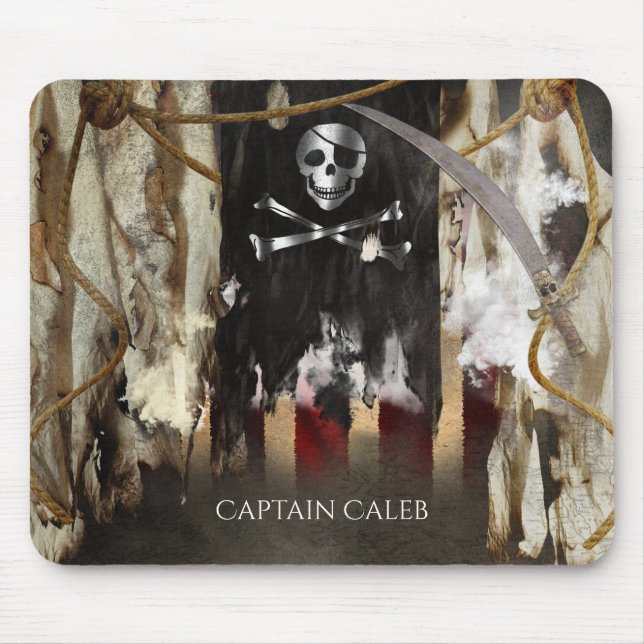 Alfombrilla De Ratón Decoración del dormitorio tema pirata (Frente)