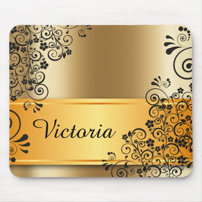 Alfombrilla De Ratón Decoración floral elegante (Frente)