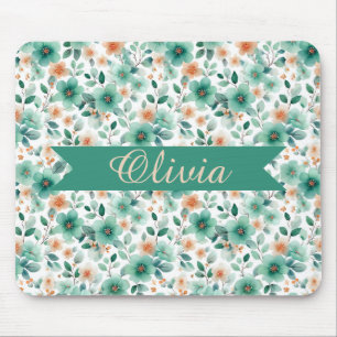 Alfombrilla De Ratón Decoración Floral Personalizada Verde Primavera Vi
