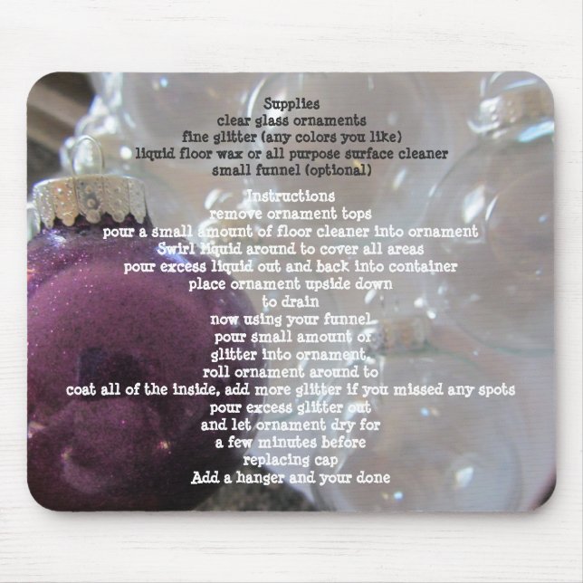 Alfombrilla De Ratón Decoraciones de árbol purpurina (Frente)