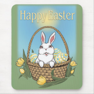 Alfombrilla De Ratón Decoraciones festivas de Pascua con conejito de Pa