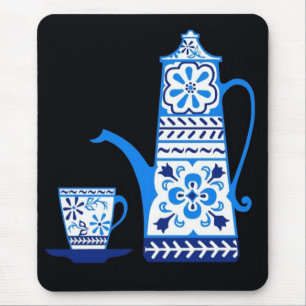 Alfombrilla De Ratón Dedo azul, café/té de arte folclórico
