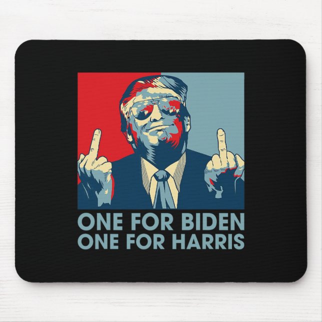 Alfombrilla De Ratón Dedo medio Biden Harris Fla republicana norteameri (Frente)