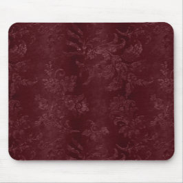 Alfombrilla De Ratón Deep Red Burgundy Floral Christmas