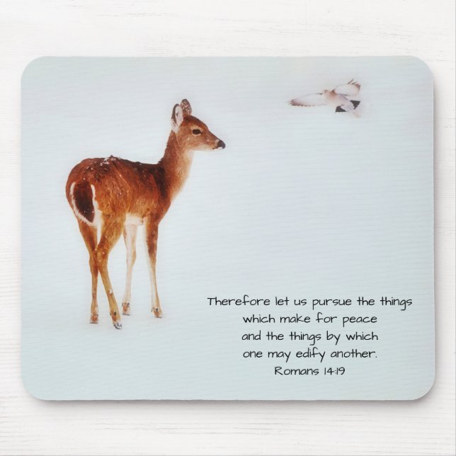 Alfombrilla De Ratón Deer and Dove Faith Bible Verse Mouse Pad (Frente)