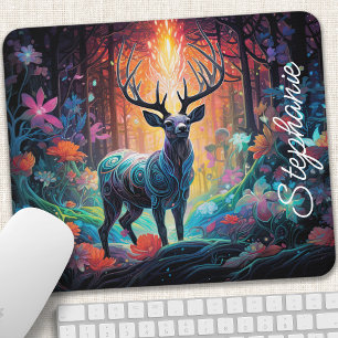 Alfombrilla De Ratón Deer de Swirl Forestal Encantado Personalizado
