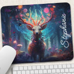 Alfombrilla De Ratón Deer floral personalizado<br><div class="desc">Trae un toque de encanto a su espacio de trabajo con esta almohadilla personalizada de ratón con un elegante ciervo adornado con vibrantes cuerdas florales. El diseño caprichoso y los suaves colores pastel crean un ambiente apacible e inspirador. Hacerlo único suyo añadiendo su nombre o un mensaje especial. La superficie...</div>