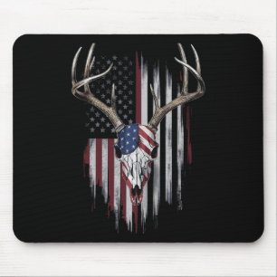 Alfombrilla De Ratón Deer Hunter Whitetail Bandera Estadounidense Buc D
